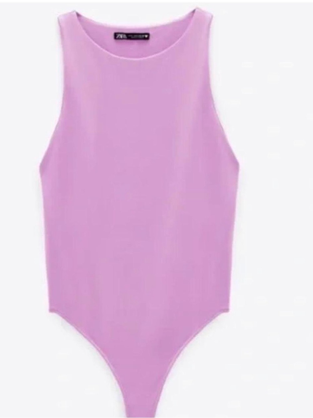 Zara Lilac High-Neck Sleeveless Bodysuit